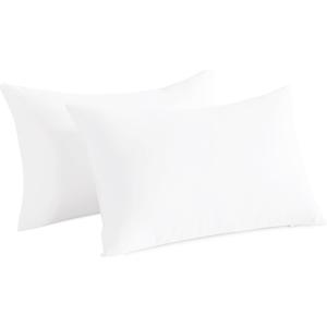 Standard Size Bed Pillows Set of 2, Soft Hotel Collection Pillows for Back, Stomach or Side Sleepers, Machine Washable, White