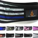 Weight Lifting Belt for Men and Women, 6 Inch, Bodybuilding & Fitness Back Support for Cross Training Workout, Squats, Lunges (Small, Blue Line)