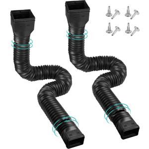 2 Pack Rain Gutter Downspout Extensions Flexible,Downspout Extender Diverter Extendable from 21" to 58". Drain Pipe Connector Extendable for Most Residential Downspouts (Black)