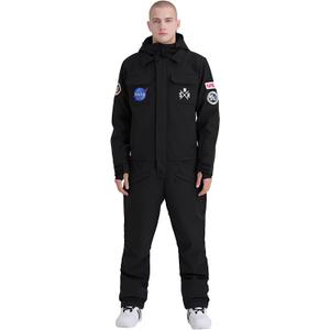 GSOU SNOW Ski Suits Women Men One Piece Snow Suits Waterproof Windproof Men Snowsuit Insulated Ski Jumpsuit for Snow Sports (Medium, Black)