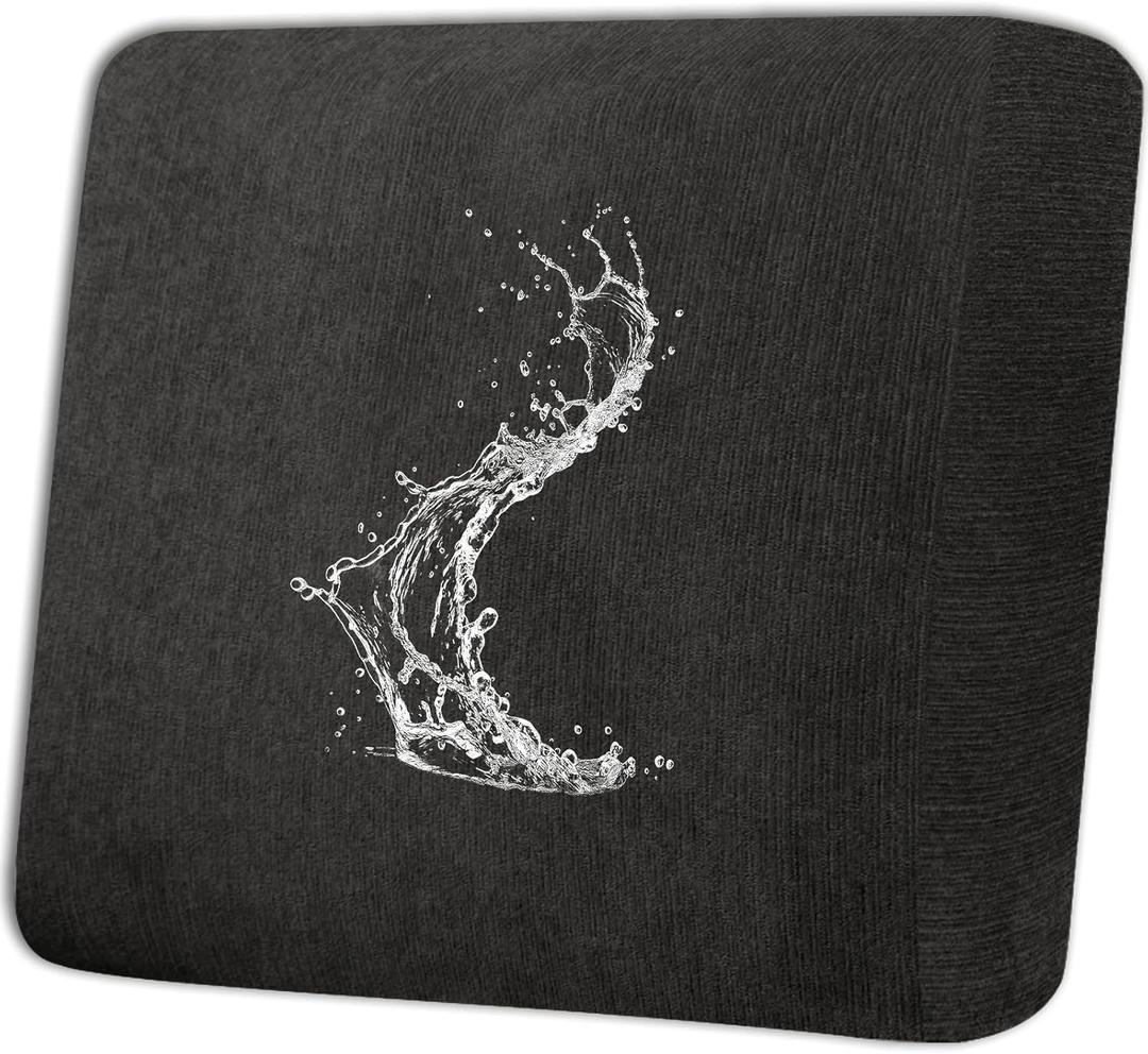 Waterproof Couch Cushion Covers - Stretch Washable Slipcover with Elastic Non-Slip Design, Furniture Protector for Pets,Kids (1 Cushion Chair, Black)