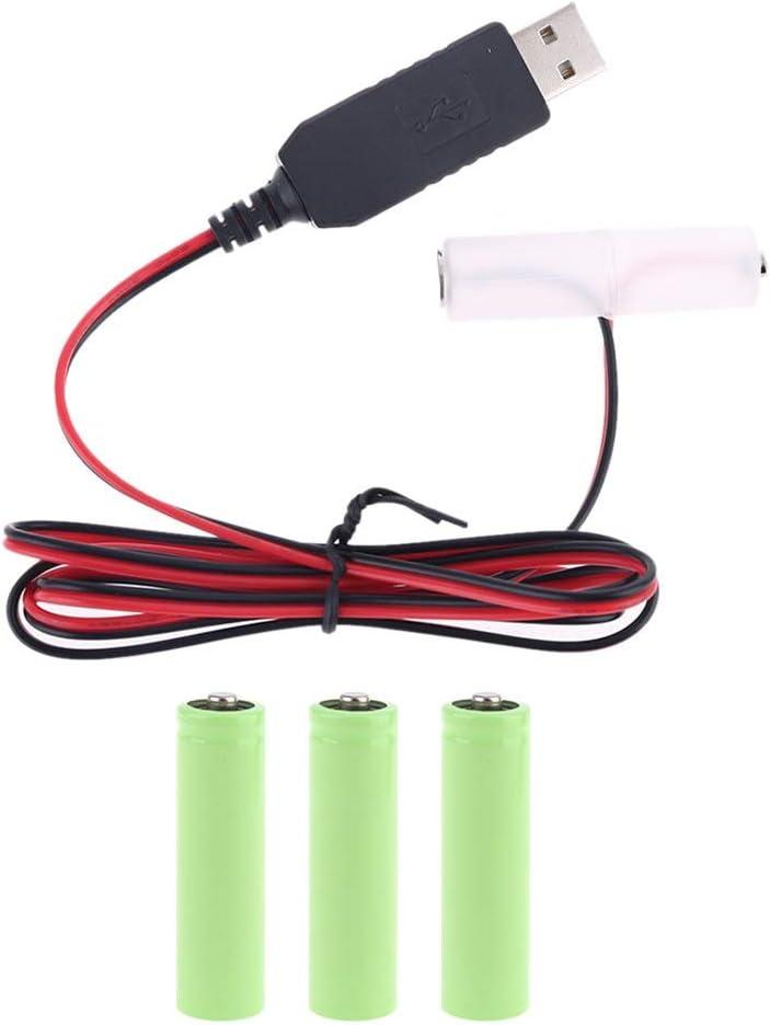 T-HOT AA Battery Eliminator Power Supply Adapter, 1m USB Power Supply Cable,1.5V - 6V, 4 Types for Choose, Replace 1 to 4pcs AA Battery