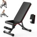 Adjustable Weight Bench for Home Gym, Foldable Workout Equipment for Full Body Strength Training, Incline Decline Sit-Up Bench, 795LBS Capacity for Chest, Shoulders, Arms (Jet Black)