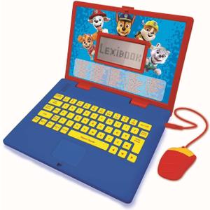 LEXiBOOK Paw Patrol - Educational and Bilingual Laptop Spanish/English - Toy for Child Kid (Boys & Girls) 124 Activities, Learn Play Games and Music with Chase Marshall - Red/Blue JC598PAi2