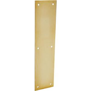 Baldwin 2121 3 Inch x 12 Inch Solid Brass Square Edge Push Plate, Non-Lacquered Brass
