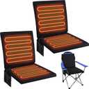 Thyle Portable Heated Seat Cushion for Bleachers Foldable Heating Cushion 3 Mode Adjustable Heated Stadium Chair Bleacher Seat for Bleachers Indoor, Power Bank Not Included (Black)