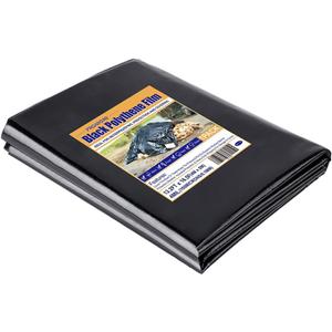 Black Plastic Sheeting 4Mil, 13.2x16.5ft, Heavy Duty, Polyethylene Plastic Film for Garden,Construction, Landscaping, Weed and Moisture Control