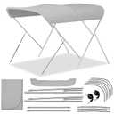 3 Bow Bimini Tops for Boats, Grey Boat Bimini Tops, 6'Lx 53" H x 67"-72" W
