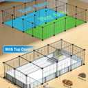 BUCATSTATE Guinea Pig Cages for 2, 20 Panels Guinea Pigs Playpen with Waterproof Mat, Metal Rabbit Cage Indoor for Hedgehogs, Quail, Chickens (56" L x 24" W x 12" H)