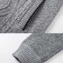 VtuAOL Men's Cardigan Sweaters Casual Full Zip Sweaters Knitted Cardigan with Pockets (Black, XXL)