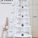 5-Tier Corner Shelf, Wooden Bookshelf, Vintage White, Space Savers, 59"