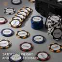 ARTGAME 14 Gram Clay Poker Chip Set for Texas Holdem, 500Pcs Casino Style Chips, with K-Type Aluminum Case and Dealer Buttons.