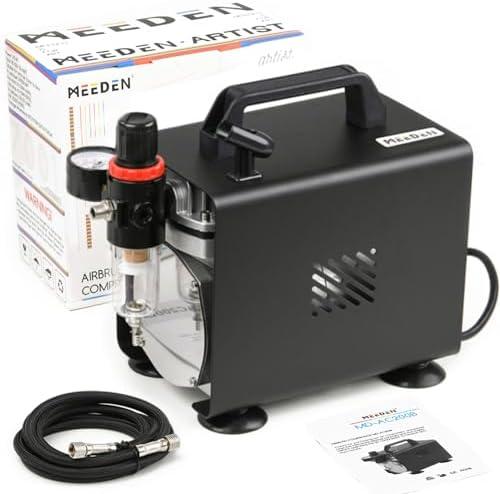 MEEDEN Airbrush Compressor Kit - 1/5 HP Powerful & Quite Air Compressor for Model Painting with 6 Feet Hose