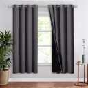 NICETOWN Grey Full Shade Curtain Panel, Energy Smart & Noise Blocking Out Blackout Drape for Dining Room Window, Thermal Insulated Guest Room Lined Window Dressing (1 PC, 52 x 72 inch)