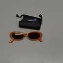 Miyya Old Money Polarized Oval Sunglasses 2025 Edition, UV400 Protection, Feather-Light Fit & Trendy Colors (Apricot/Dark Blue)