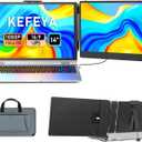 KEFEYA Laptop Screen Extender 14", FHD 1080P IPS Laptop Monitor Extender Dual Screen, Portable Monitor for Laptops 13-17" with USB-C/HDMI Port, Plug n Play for Windows/Mac/Android/Switch/PS5