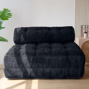 MAXYOYO Folding Sofa Bed, Convertible Sleeper Chair with Pillow Foldable Matress with Back Support, Portable Fold Out Chair Bed Comfy Floor Sofa Lounge for Living Room Bedroom, Black Double (Full)