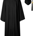 GraduatePro Matte Graduation Cap and Gown Class of 2025 Set Bulk with Tassel for High School & College Black 57FF (XL Plus) 6'0"-6'2"