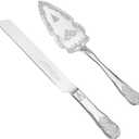 AW BRIDAL Silver Wedding Cake Knife And Server Set, Vintage Cake Cutting Set for Wedding, Personalized Cake Cutter Wedding Gift Bridal Shower Gift Anniversary Engagement Gift For Couple