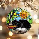 10 x Black Cat Christmas Ornaments, Dodosky 2.8in Ceramic Xmas Decor, Christmas Tree Ornaments, Xmas Decorations for Tree, Holiday Ornament, Gift Ideas, Black Cat Gifts, Gifts for Cats Lovers