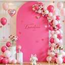 Hot Pink Arch Cover, 6FT Spandex Fitted Wedding Arch Stand Covers Round Top Chiara Backdrop Cover for Birthday Party Ceremony Banquet Decoration