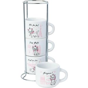 Silver Buffalo Disney Aristocats Marie Paris 3pc 3oz Stackable Ceramic Mug Set