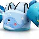 DRQ Toddler Swim Vest, Toddler Floaties for 22-66lbs Kids, Puddle Jumper Kids Life Jacket with Shoulder Harness Arm Wings for Girls Boys 2 3 4 5 6 Years Old (Whale-style)