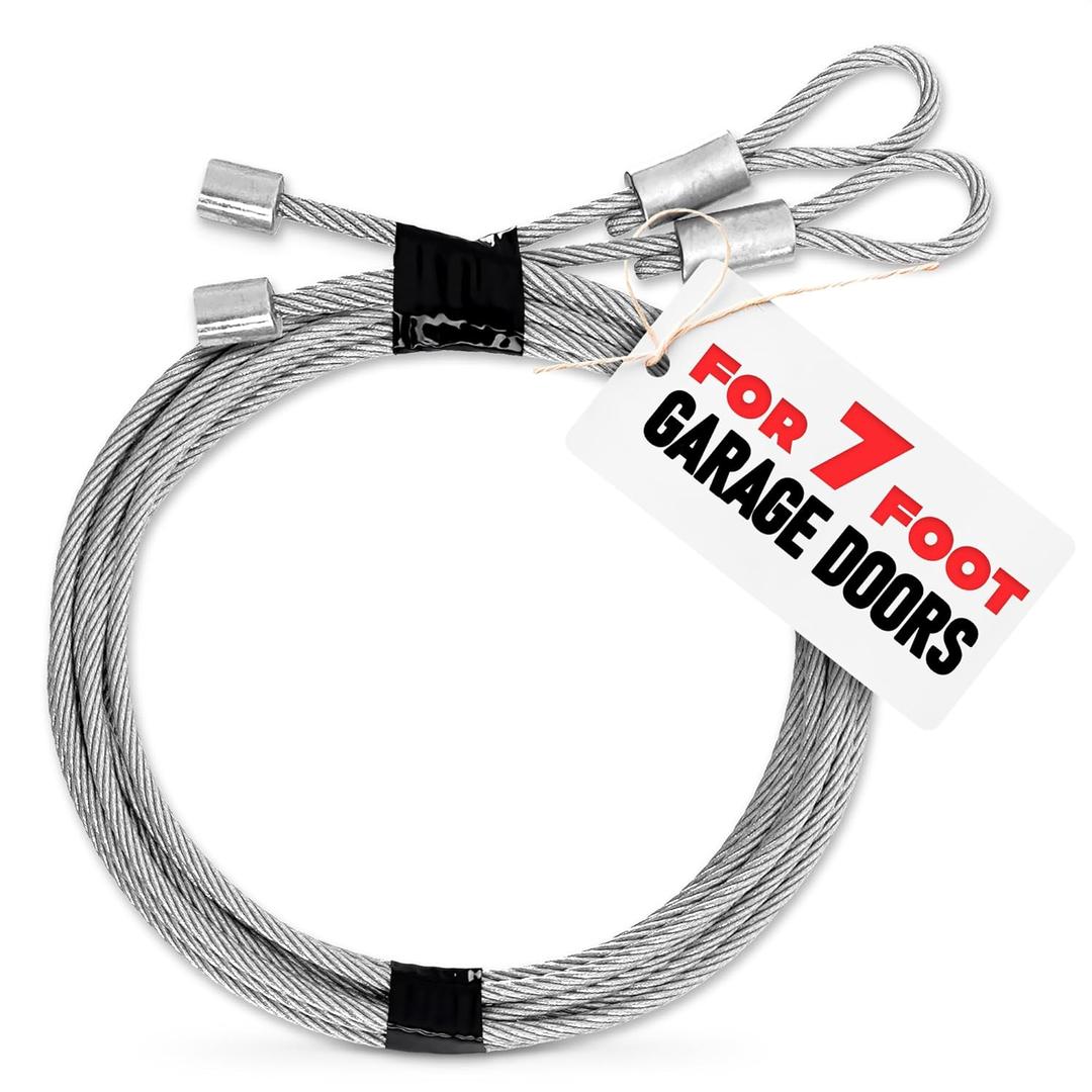 Garage Door Cables for 7 ft Door  8 ft 6 inch Long, Heavy-Duty 304 Steel Galvanized Cables (Pack of 2) | Corrosion-Resistant, Rust-Proof Wire, Durable, Smooth Operation, Easy Installation, Reliable