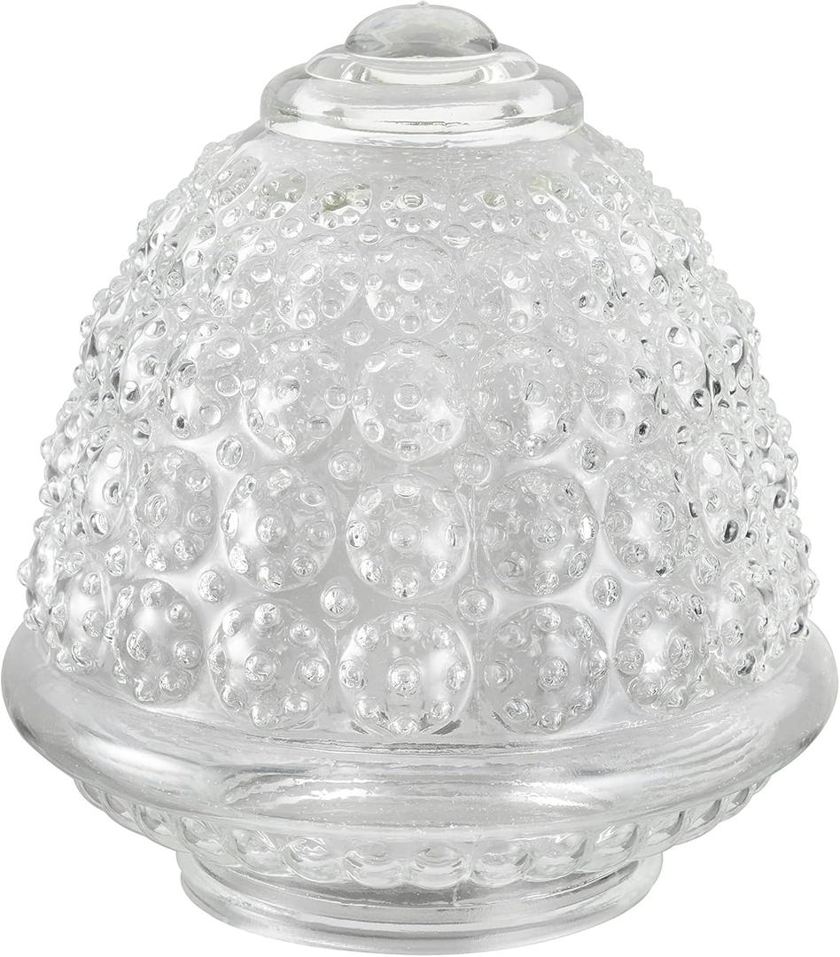 Aspen Creative 23602-01, Clear Pineapple Glass Shade For Lighting fixture/Pendant/Wall Lamp, 5-1/2"Dia x 5-15/16"H/Fitter 3-1/4"