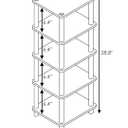FURINNO Turn-N-Tube 4-Bins System Rack, Columbia Walnut/Black/Dark Brown