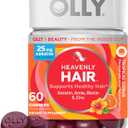 OLLY Heavenly Hair Gummy, Supports Healthy Hair, Keratin, Biotin, AMLA, Chewable Supplement, 30 Day Supply - 60 Count, Best By: 10/05/26