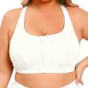 Womens Sports Bra Bikini Top for Large Bust Push Up Swim Tops Bathing Suit Bra Swimsuit Top (White, XXXL)