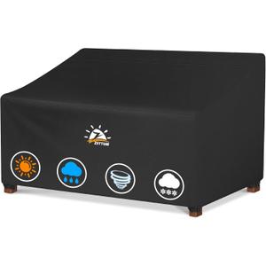 Zettum Patio Loveseat Cover 48 Inch - 600D Outdoor Couch Cover Furniture Sofa Cover Waterproof Heavy Duty, 2-Seater Bench Cover for Outside Sofa, Loveseat, Couch, Bench and Glider - 48 x 28 x 32 Inch