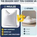 MIULEE 24x24 Euro Pillow Inserts, Fluffy Down Alternative Filling Pack of 2 Ultra Soft Throw Pillows for Bed Sofa Couch