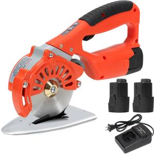VLOXO Cordless Electric Rotary Scissors Power Fabric Cutter Rechargeable Rotary Cloth Scissors Adjustable Speed Electric Cutter with 2 Battery for Cutting Fabric Carpet Leather Multi-Layer Cloth