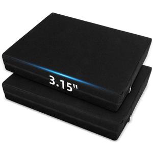FirstGift 3.15" Extra Thick Stadium Seat Cushion, Waterproof 600D Oxford Portable Bleacher Cushion with Carrying Handle, High Density Foam Padded Seat for Sports Events, Stadiums and Benches - Black