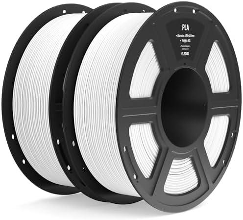 ELEGOO PLA Filament 1.75mm White 2KG, 3D Printer Filament Dimensional Accuracy +/- 0.02mm, 1kg Spool(2.2lbs) Fit Most FDM 3D Printers, 1 Piece ELEGOO PLA Filament 1.75mm White 2KG, 3D Printer Filament Dimensional Accuracy +/- 0.02mm, 1kg Spool(2.2lbs) Fit Most FDM 3D Printers, 1 Piece