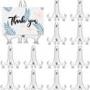 LonlyEagle 12 Pack 3 Inch Clear Plastic Easels or Stand/Plate Holders to Display Pictures or Other Items at Weddings, Plate Stands for Home Decoration, Birthdays, Tables