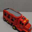 TEMI Fire Trucks Boy Toys for Toddlers 3-5 Year Old - Firetruck Toys for Kids 3 4 5 6 7, Transport Vehicle Carrier Set, Birthdays Gifts for Kids Girls Aged 4-6