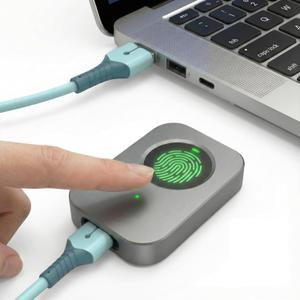 Windows Hello Fingerprint Reader for Windows 11 10, Offline Physical Security Vault for PC, USB Biometric Fingerprint Scanner, 360 Touch Secure Login & Data Encryption Device for Laptop Sliver