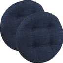 Klear Vu Omega Gripper Non-Slip Tufted Round Barstool Cushion for Dining Rooms, Cafes, Bars and Restaurants, 14 Blue, 2 Pack