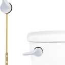 Metal Front Mount Toilet Handle - Universal Fit Toilet Flusher Lever Replacement Compatible with American Standard/Mansifield, with Flapper Chain, White