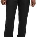 Mens Dress Pants Classic Fit Wrinkle-Free Expandable Waist Slacks for Work, Business Casual Flat-Front Trousers (Black, XL)