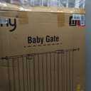 keny 29"-42.5" Baby Gate for Stairs, Auto Close Safety Dog Gate, Pressure Mounted Easy Walk Through Pet Gate for Doorways, Durable Stair Gate, 30" Tall, White