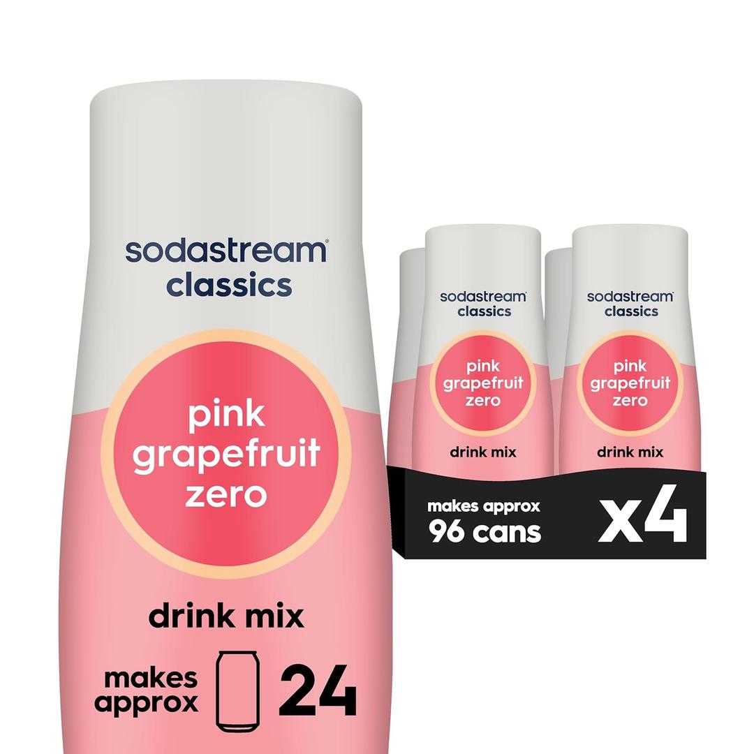 SodaStream Pink Grapefruit Zero Calorie, 14.8 Fl Oz (Pack of 4)