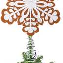 Gejoy Christmas Gingerbread Tree Topper 11 Inch Ginger Bread Christmas Decor Large Snowflake Treetop Ornament for Friends Home Indoor Holiday Decoration Gift Party Decor