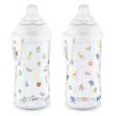 NUK Active Cup, Fun Fruits and Animals, 10 Oz, Pack of 2 – BPA Free, Spill Proof Transition Sippy Cup