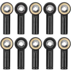 10Pack Vgoohobby Aluminum CW CCW M3 Link Rod Tie Rod End Ball Head Joint Holder 26mm Compatible with Axial Redcat HSP Traxxas HPI 1/10 RC Car Truck DIY Robot Boat Airplane (Black)