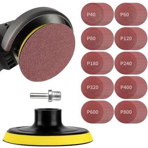 100PCS Angle Grinder Sanding Discs and 4 Inch Hook and Loop Backing Pad (5/8-11 Threads) with 8MM Drill Adapter, Angle Grinder Attachments for Sanding Polishing 40-800 Grits