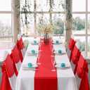 Horbaunal 6 Pack Satin Runners 12 x 72 Inch Bright Silky Smooth Satin Table Runners for Birthday Wedding Party Banquets, Red